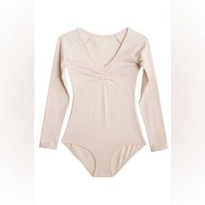 ARQ Organic Cotton Leo Paloma Long Sleeve Bodysuit Beige Size Small